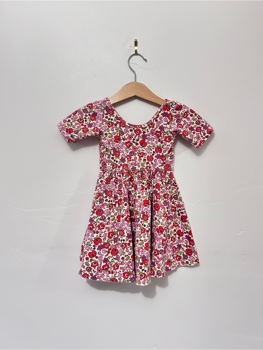 Alice + Ames Pink Floral Short-Sleeve Twirl Dress size 2T